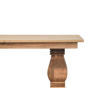 HomeRoots 71" Rustic Solid Wood Trestle Dining Table - Handcrafted Mango Wood, Distressed Finish, Seats 6 719514