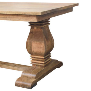 HomeRoots 71" Rustic Solid Wood Trestle Dining Table - Handcrafted Mango Wood, Distressed Finish, Seats 6 719514