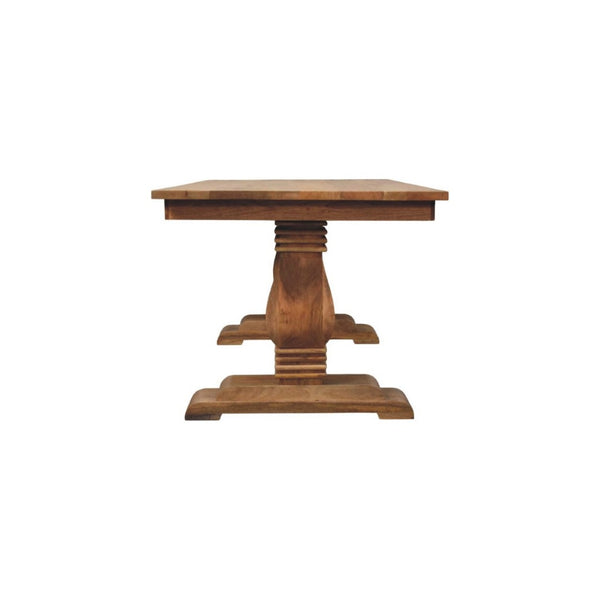 HomeRoots 71" Rustic Solid Wood Trestle Dining Table - Handcrafted Mango Wood, Distressed Finish, Seats 6 719514