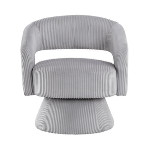 English Elm Lessa Swivel Accent Chair with Foam Cushion Round Base for Living Room Corners Gray B056P417030