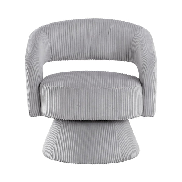 English Elm Lessa Swivel Accent Chair with Foam Cushion Round Base for Living Room Corners Gray B056P417030