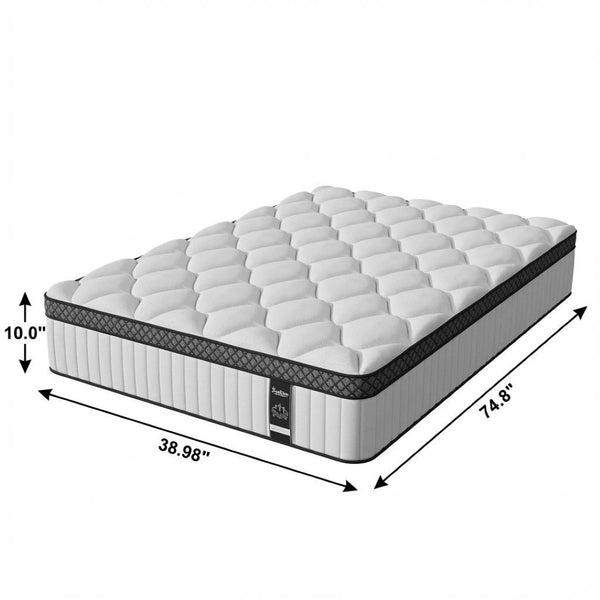 HomeRoots 10" Hybrid Foam Mattress – Experience Restorative Sleep with Pressure Relief, Support & Cool Comfort! Full / Double 719531