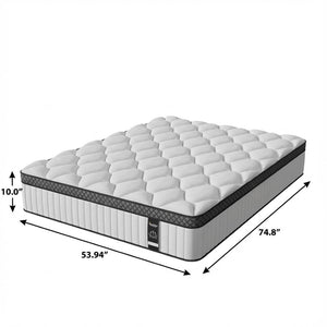 HomeRoots 10" Hybrid Foam Mattress – Experience Restorative Sleep with Pressure Relief, Support & Cool Comfort! Queen 719532