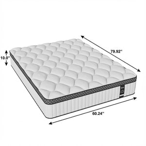 HomeRoots 10" Hybrid Foam Mattress – Experience Restorative Sleep with Pressure Relief, Support & Cool Comfort! King 719533