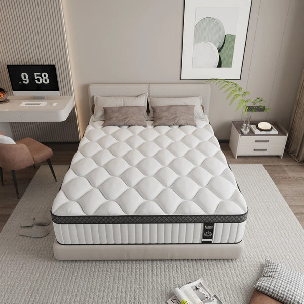 HomeRoots 12" Hybrid Foam Mattress - Ultimate Comfort, Support & Temperature Control for Restful Sleep Experience Twin 719534