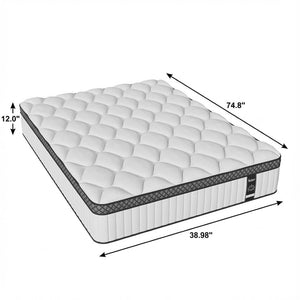 HomeRoots 12" Hybrid Foam Mattress - Ultimate Comfort, Support & Temperature Control for Restful Sleep Experience Full / Double 719535