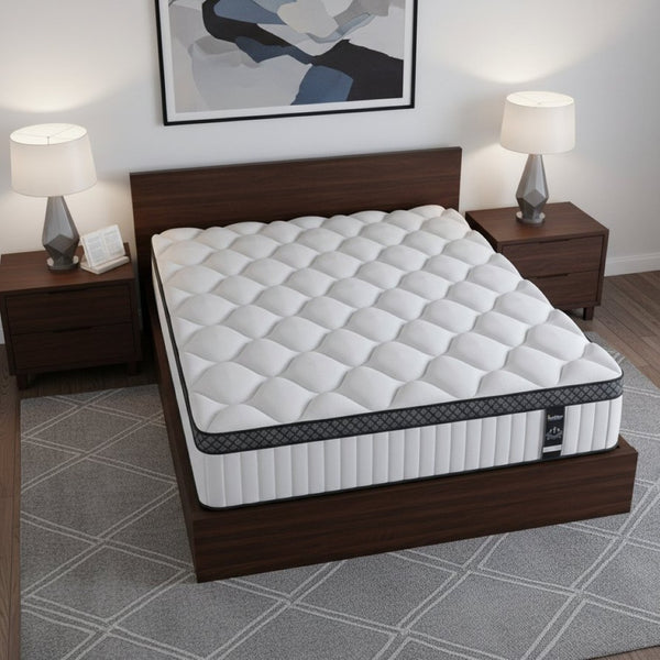 HomeRoots 12" Hybrid Foam Mattress - Ultimate Comfort, Support & Temperature Control for Restful Sleep Experience Queen 719536