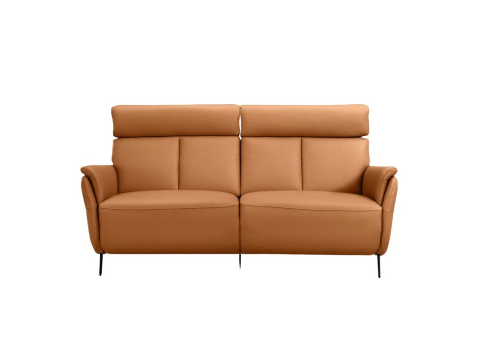 HomeRoots 73 Inch Camel Leather Power Reclining Sofa with Usb Charging for Living Rooms 719570