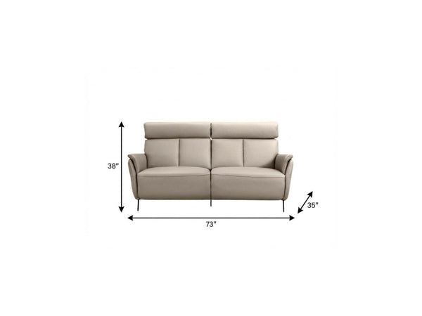 73 Inch Reclining Leather Sofa with Usb Charging for Modern Living Room Comfort Seating