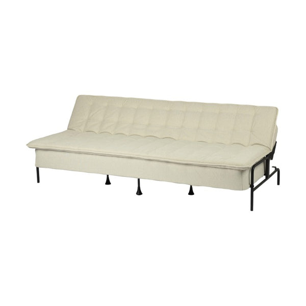 77 Inch Beige Fabric Futon Convertible Sleeper for Modern Living Rooms and Guest Spaces
