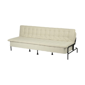 77 Inch Beige Fabric Futon Convertible Sleeper for Modern Living Rooms and Guest Spaces