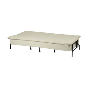 77 Inch Beige Fabric Futon Convertible Sleeper for Modern Living Rooms and Guest Spaces