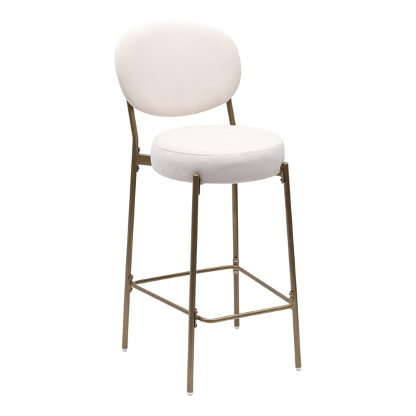 HomeRoots Set of Two Stylish 29" Green Faux Leather Bar Chairs with Gold Metal Base for Modern Spaces 719632