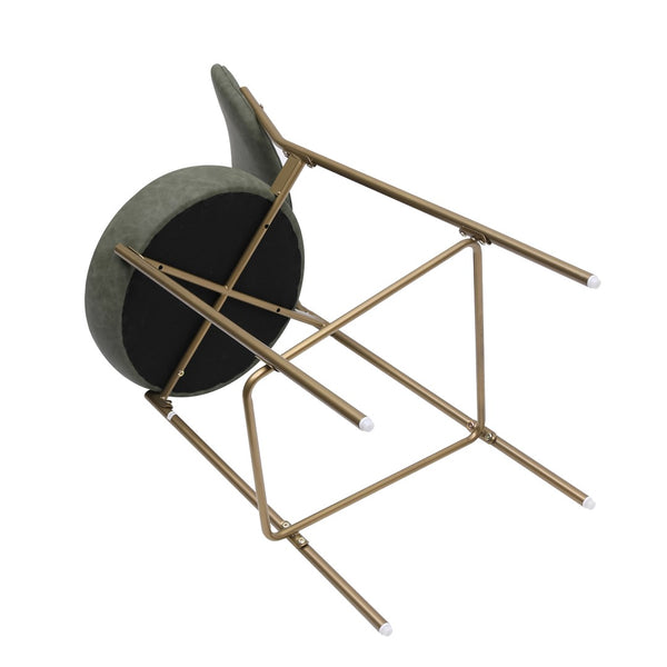 HomeRoots Set of Two Luxurious Black Velvet Bar Height Chairs with Gold Metal Base for Modern Spaces 719633