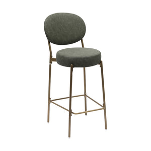 HomeRoots Set of Two Luxurious Black Velvet Bar Height Chairs with Gold Metal Base for Modern Spaces 719633