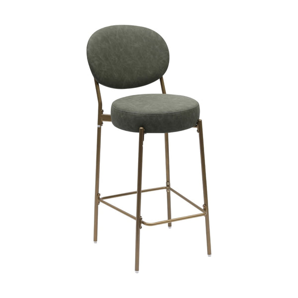 HomeRoots Set of Two Luxurious Black Velvet Bar Height Chairs with Gold Metal Base for Modern Spaces 719633