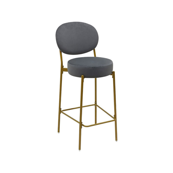 HomeRoots Set of Four Armless Gray and Black Metal Dining Chairs with Ergonomic Back for Modern Comfort 719643