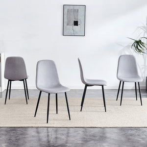 HomeRoots Set of Four Modern Brown Suede and Metal Dining Side Chairs for Versatile Home Seating Solutions 719644