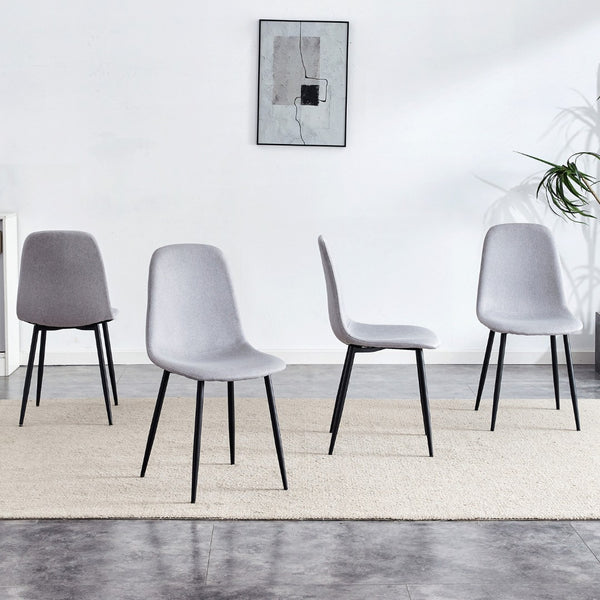 HomeRoots Set of Four Modern Brown Suede and Metal Dining Side Chairs for Versatile Home Seating Solutions 719644