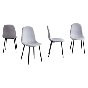 HomeRoots Set of Four Modern Brown Suede and Metal Dining Side Chairs for Versatile Home Seating Solutions 719644