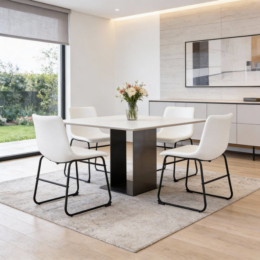 HomeRoots Set of Two Beige Chenille Wing-Back Dining Chairs on Wheels for Stylish, Versatile Seating Solutions 719646
