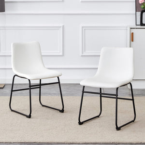 HomeRoots Set of Two Beige Chenille Wing-Back Dining Chairs on Wheels for Stylish, Versatile Seating Solutions 719646