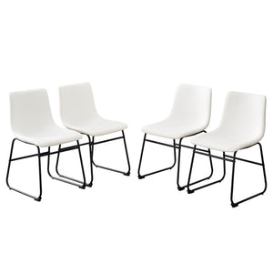 HomeRoots Set of Two Beige Chenille Wing-Back Dining Chairs on Wheels for Stylish, Versatile Seating Solutions 719646