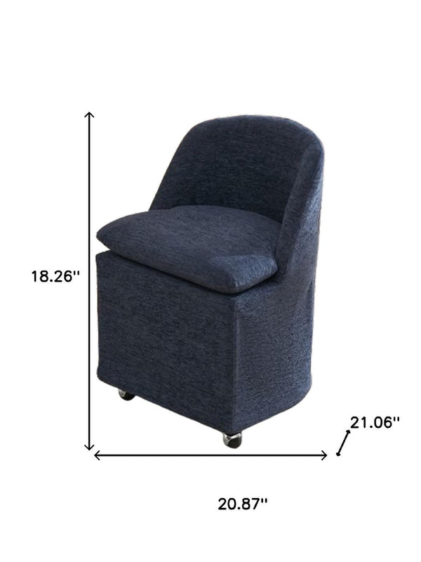 HomeRoots Beige Chenille Wing-Back Dining Chair Set with Wheels - Elegant, Versatile Accent for Any Space 719648