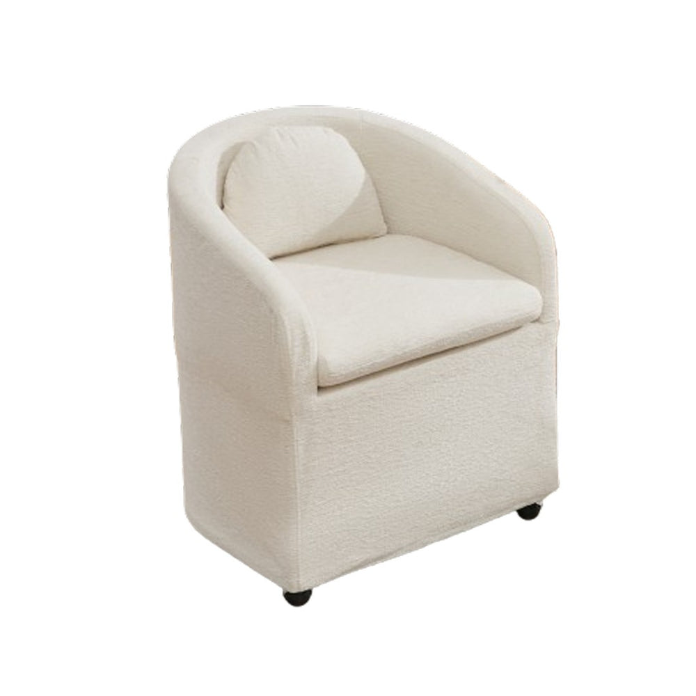 HomeRoots Blue Chenille Wing Back Side Chair - Stylish, Comfortable, and Mobile Accent for Modern Spaces 719649