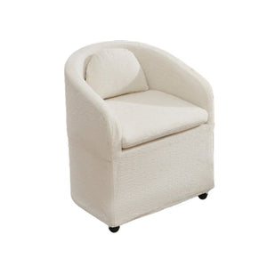 HomeRoots Blue Chenille Wing Back Side Chair - Stylish, Comfortable, and Mobile Accent for Modern Spaces 719649