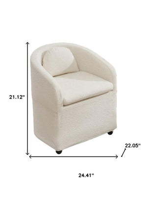 HomeRoots Blue Chenille Wing Back Side Chair - Stylish, Comfortable, and Mobile Accent for Modern Spaces 719649