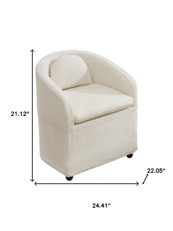 HomeRoots Blue Chenille Wing Back Side Chair - Stylish, Comfortable, and Mobile Accent for Modern Spaces 719649