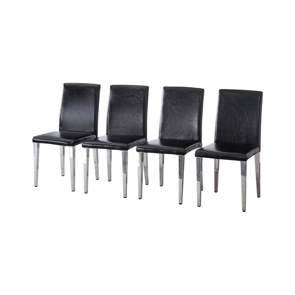 HomeRoots Set of Two Modern White and Gold Faux Leather Dining Chairs - Stylish Accent Seating for Any Room 719652
