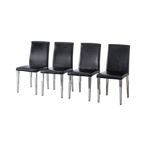HomeRoots Set of Two Modern White and Gold Faux Leather Dining Chairs - Stylish Accent Seating for Any Room 719652
