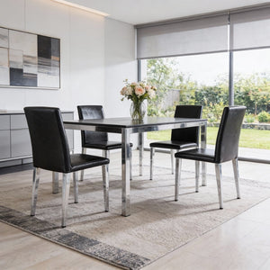 HomeRoots Set of Two Modern White and Gold Faux Leather Dining Chairs - Stylish Accent Seating for Any Room 719652