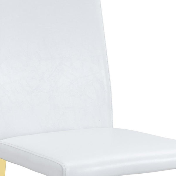 HomeRoots Set of Four Black & Gold Faux Leather Dining Chairs - Modern, Stylish, and Comfortably Versatile 719654