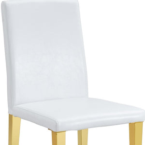 HomeRoots Set of Four Black & Gold Faux Leather Dining Chairs - Modern, Stylish, and Comfortably Versatile 719654