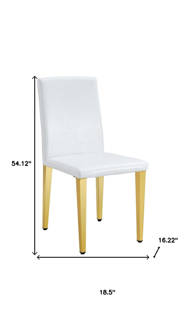 HomeRoots Set of Four Black & Gold Faux Leather Dining Chairs - Modern, Stylish, and Comfortably Versatile 719654