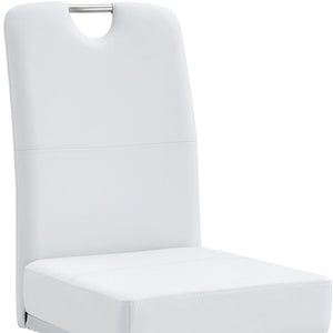 HomeRoots White Velvet and Gold Metal Curved Back Dining Side Chairs - Elegant Comfort for Any Space! 719658