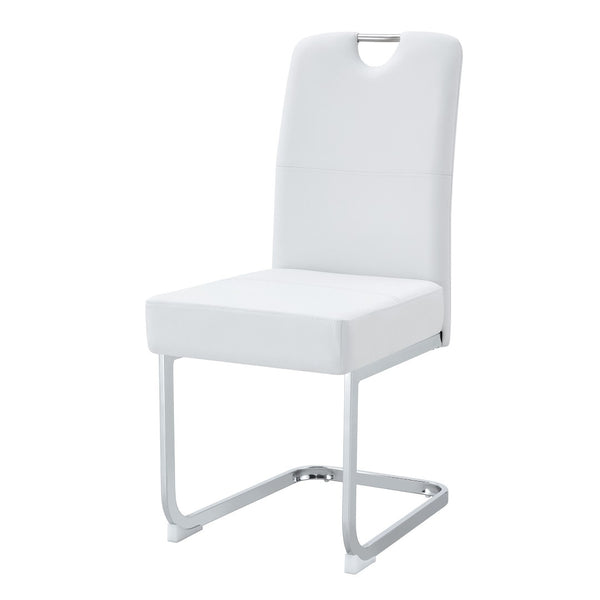 HomeRoots White Velvet and Gold Metal Curved Back Dining Side Chairs - Elegant Comfort for Any Space! 719658