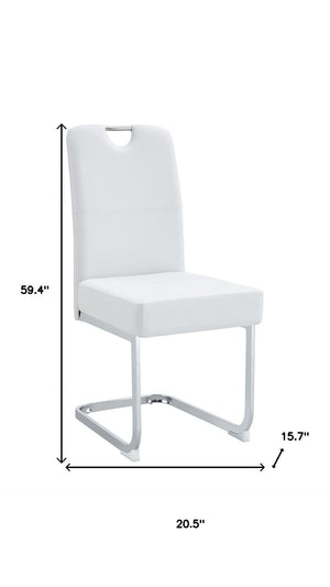 HomeRoots White Velvet and Gold Metal Curved Back Dining Side Chairs - Elegant Comfort for Any Space! 719658