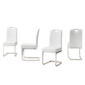 HomeRoots White Velvet and Gold Metal Curved Back Dining Side Chairs - Elegant Comfort for Any Space! 719658