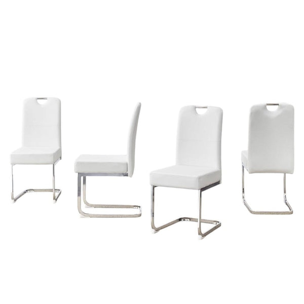 HomeRoots White Velvet and Gold Metal Curved Back Dining Side Chairs - Elegant Comfort for Any Space! 719658
