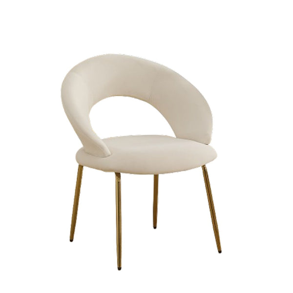 HomeRoots Green Velvet Dining Side Chair with Curved Back & Gold Accents - Modern, Stylish & Versatile Design 719659