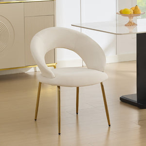 HomeRoots Green Velvet Dining Side Chair with Curved Back & Gold Accents - Modern, Stylish & Versatile Design 719659