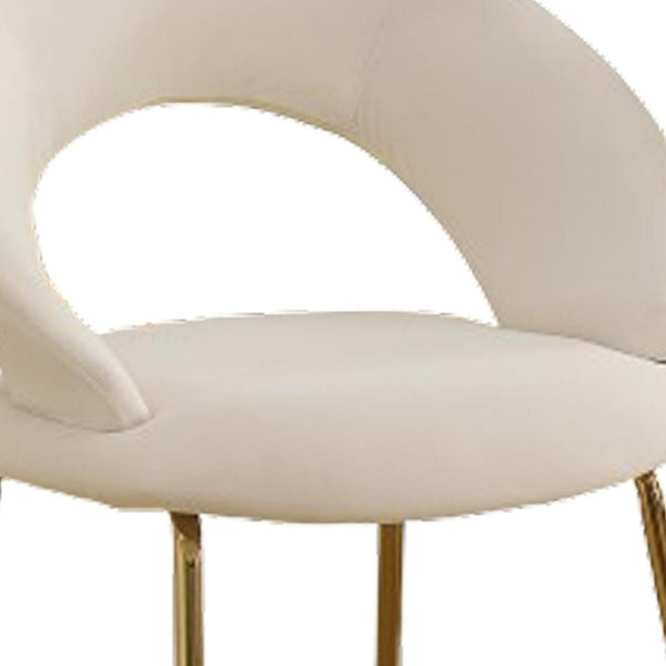 HomeRoots Green Velvet Dining Side Chair with Curved Back & Gold Accents - Modern, Stylish & Versatile Design 719659