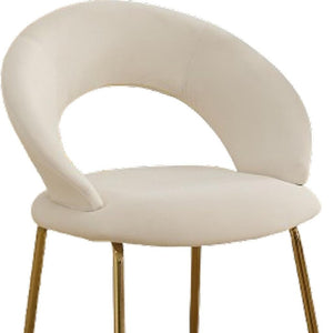 HomeRoots Green Velvet Dining Side Chair with Curved Back & Gold Accents - Modern, Stylish & Versatile Design 719659