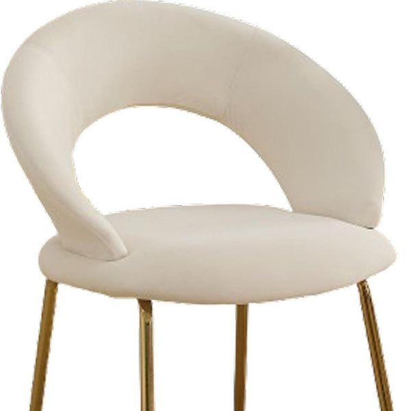 HomeRoots Green Velvet Dining Side Chair with Curved Back & Gold Accents - Modern, Stylish & Versatile Design 719659