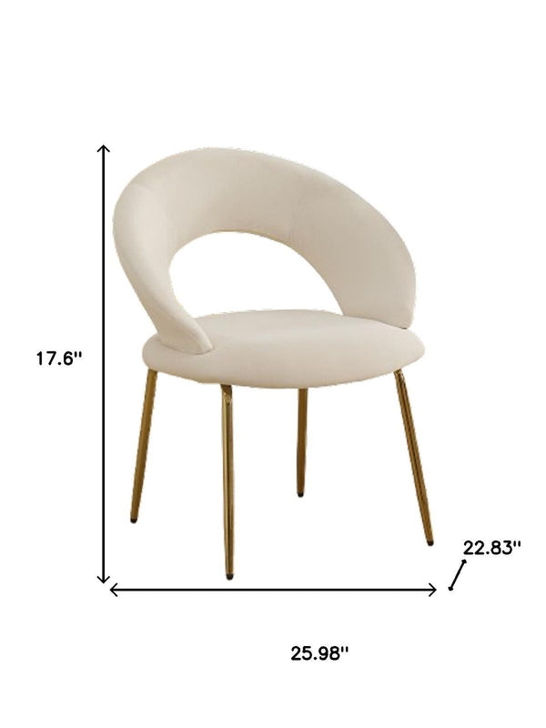 HomeRoots Green Velvet Dining Side Chair with Curved Back & Gold Accents - Modern, Stylish & Versatile Design 719659