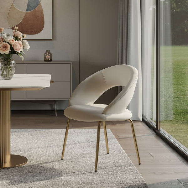HomeRoots Green Velvet Dining Side Chair with Curved Back & Gold Accents - Modern, Stylish & Versatile Design 719659